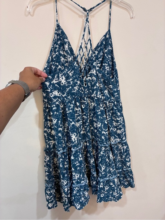 Maurices Tops - Women’s Blue Floral Strappy V-Neck Mini Dress